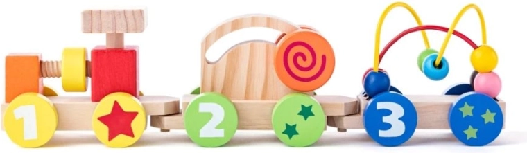 Drewniany pociąg sensoryczny