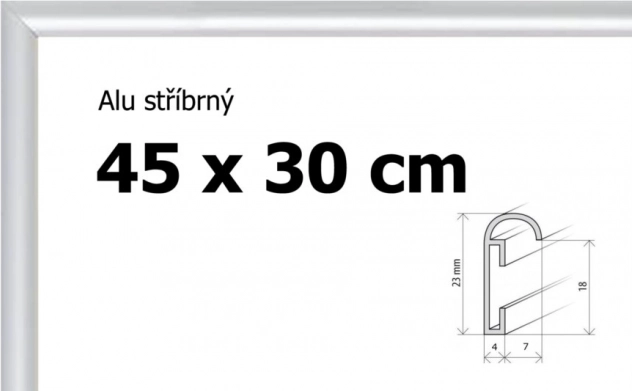 Aluminiowa rama 45 × 30 cm – srebrna