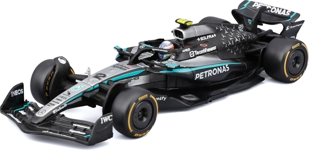Model Formuły 1 Bburago Mercedes-AMG Petronas W16 2025 Kimi Antonelli 1:43 w dekoracyjnym boksie