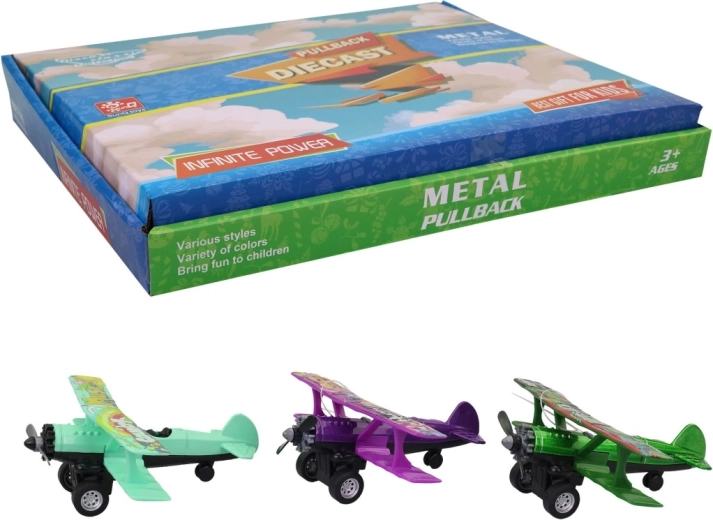 Metalowy samolot w display boxie