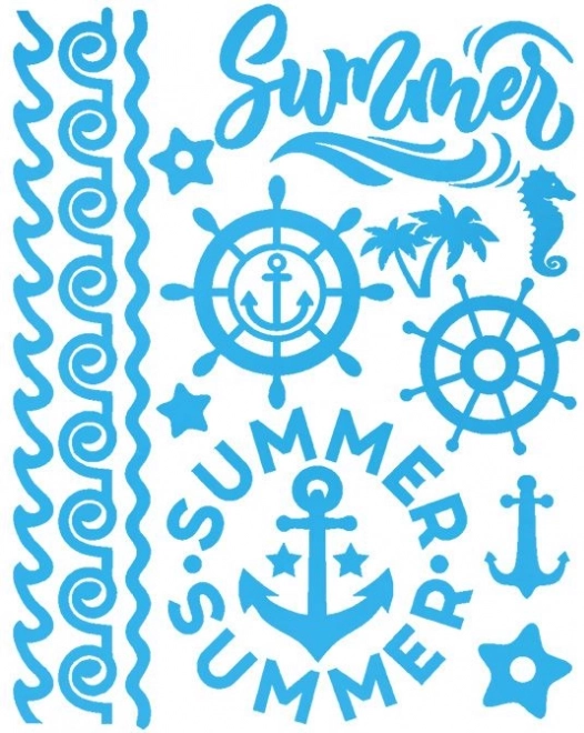 Naprasowywane naszywki z motywem marynistycznym – duży arkusz 20 × 30 cm