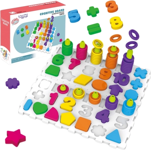 Montessori edukacyjne puzzle do treningu mózgu z literami i cyframi Woopie, 139 elementów