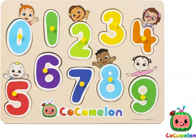 Drewniana układanka z cyframi CoComelon