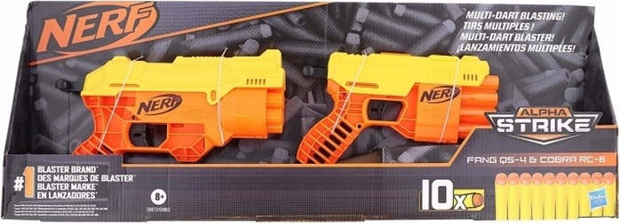 Nerf Alpha Strike Fang i Cobra – zestaw 2 pistoletów na piankowe strzałki z 10 strzałkami