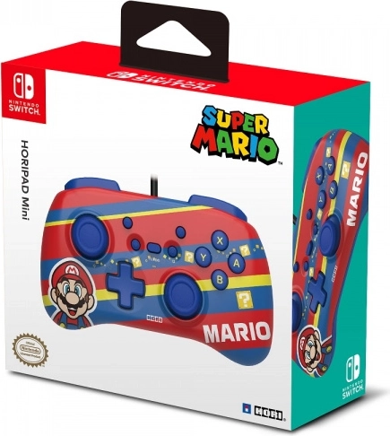 Kompaktowy przewodowy kontroler HORIPAD Mini do Nintendo Switch Super Mario – Czerwony
