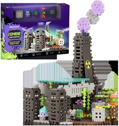 Konstrukcyjny zestaw klocków Marioinex Mini Waffle Zombie Mroczna Fabryka