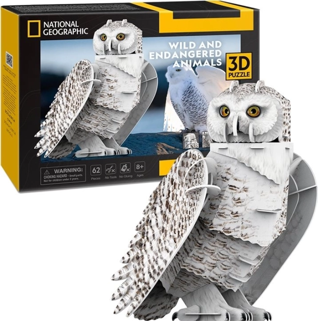 3D Puzzle Śnieżna Sowa