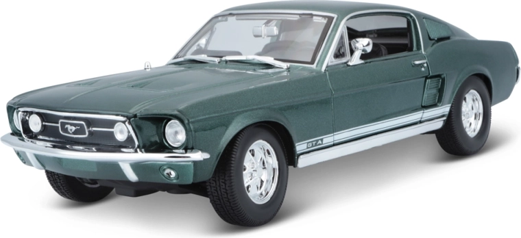 Model samochodu Maisto Ford Mustang GTA Fastback 1967 1:18 zielony metalik, metalowy