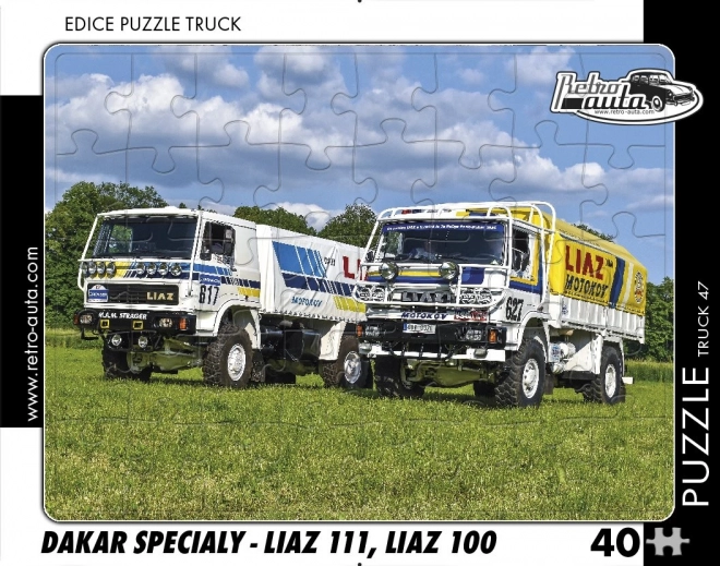 RETRO-AUTA puzzle TRUCK Dakar – specjalne LIAZ 111 i LIAZ 100 – 40 elementów