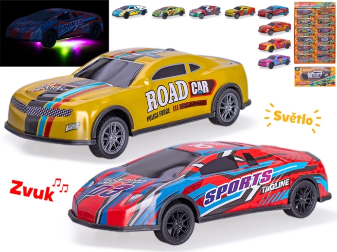 Wyścigówka z napędem wstecznym 12,5 cm ze światłami i dźwiękami