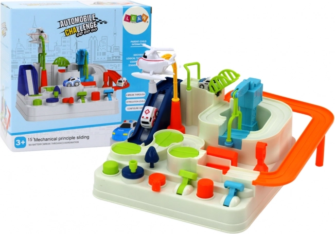 Interaktywna tor parkingowy dla dzieci z samochodzikami