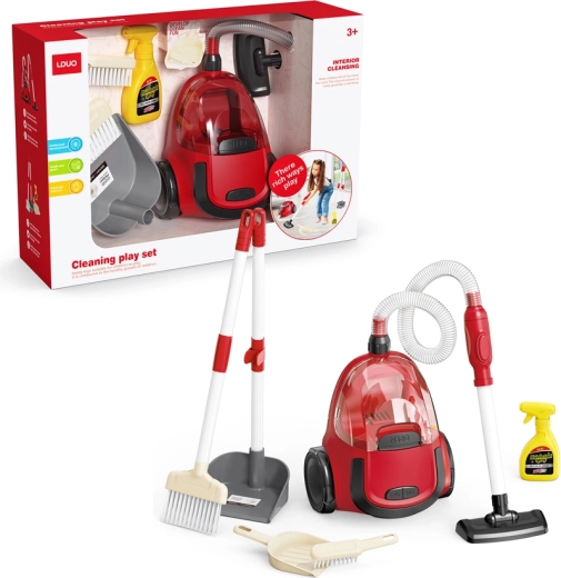 Dziecięcy odkurzacz podłogowy na baterie z akcesoriami