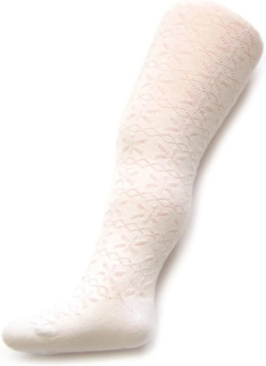 Dziecięce żakardowe rajstopy New Baby białe