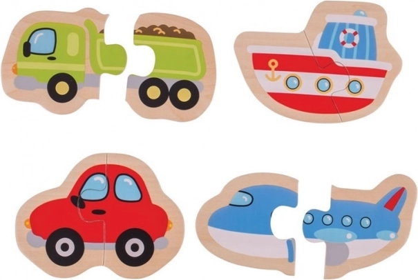 Drewniane proste puzzle Pojazdy – BIGJIGS TOYS