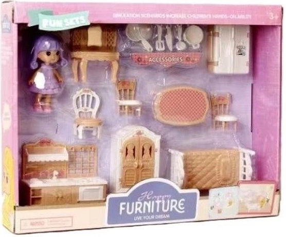 Happy Furniture zestaw mebli z lalką