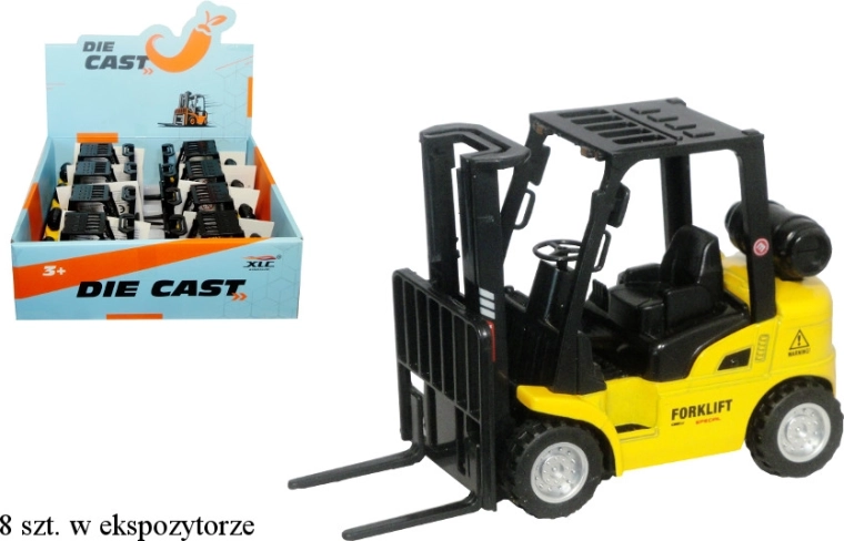 Wózek widłowy – model plastikowo-metalowy z napędem pull-back