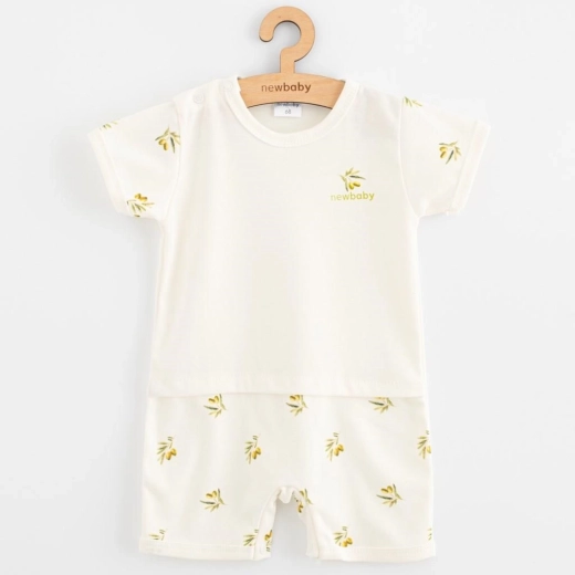 Letni rampers niemowlęcy z bawełny organicznej New Baby Oliwki 62 (3–6 miesięcy)