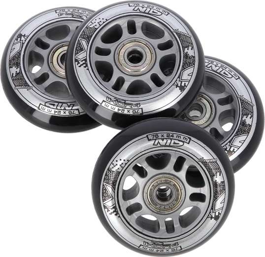 Zestaw kółek do rolek inline 76 × 24 mm z łożyskami ABEC 9 NILS EXTREME