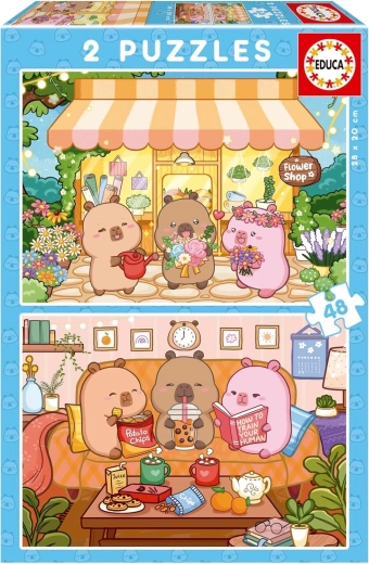 Educa puzzle CapyFun 2×48 elementów
