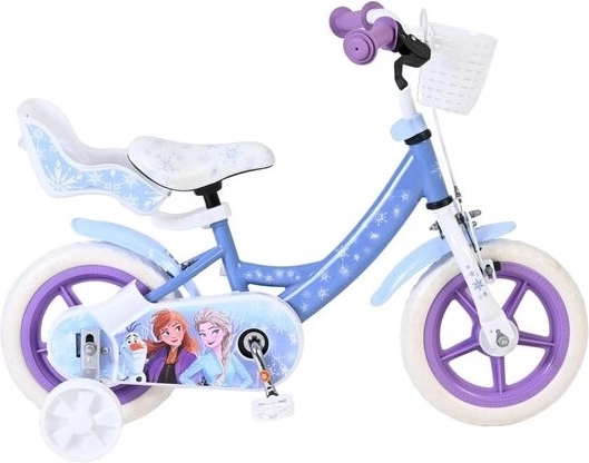 Rower dziecięcy Disney Frozen 12" z bocznymi kółkami i koszykiem