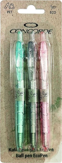 Długopis kulkowy CONCORDE EcoPen 0,5 mm, blister 3 szt.