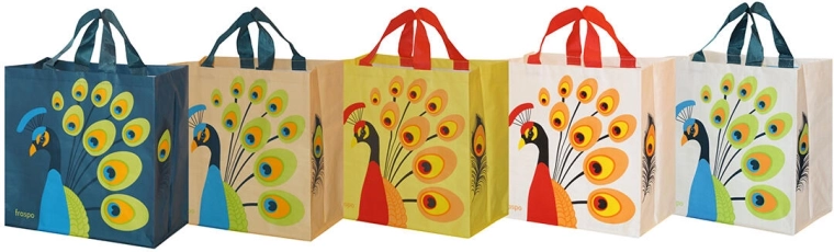 Torba zakupowa Paw 35 × 35 × 20 cm, polipropylen laminowany, mix kolorów