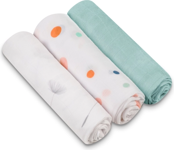 Lionelo bambusowe pieluszki muślinowe 3 szt. Dot