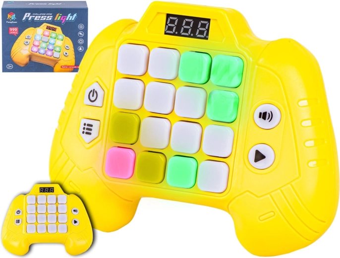 Elektroniczna gra pamięciowa dla dzieci w kształcie gamepada, żółta - 1 sztuka