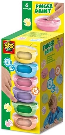 SES Creative pastelowe farby do malowania palcami 6 szt. (45 ml)