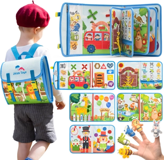 2Kids Toys sensoryczna książka busy w formie plecaka - 1 sztuka