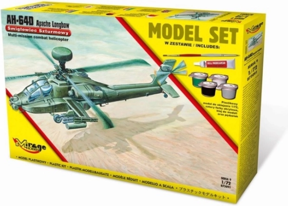 AH-64D Apache Longbow amerykański śmigłowiec szturmowy – model do sklejania 1:72