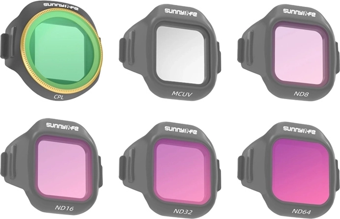 Zestaw 6 filtrów Sunnylife MCUV, CPL, ND8, ND16, ND32 i ND64 do DJI Mini 5 Pro