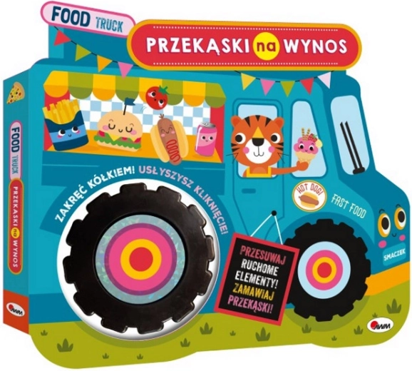 Food truck – interaktywna książeczka z okienkami i obracanym kółeczkiem