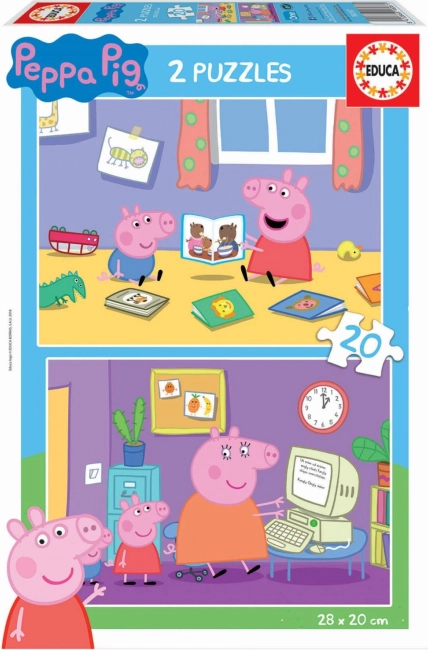 Educa Puzzle Świnka Peppa 2x20 elementów