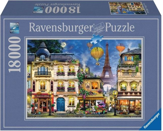 Puzzle Ravensburger „Spacer nocą po Paryżu” 18000 elementów