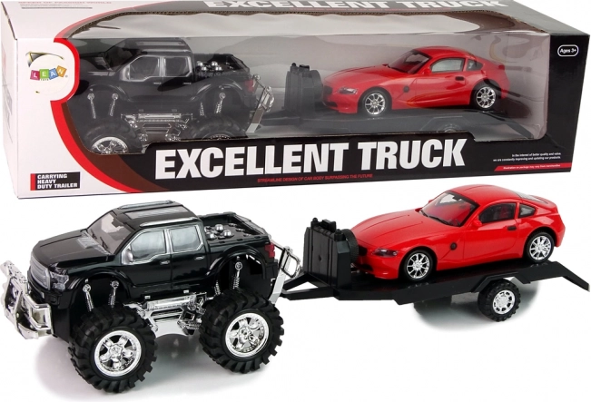 Czarny Monster Truck Biały Truck Zestaw 58 cm