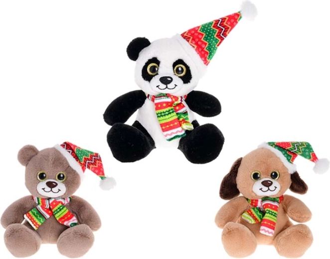 Pluszowe zwierzątko 15 cm z czapką i szalikiem