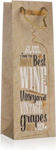 Torba prezentowa na butelkę TIME TO DRINK 12 × 35 × 9 cm