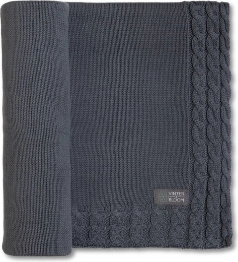 Vinter & Bloom kocyk Joy organic steel grey