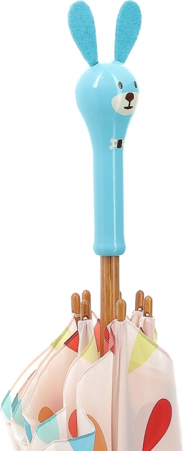 Dziecięcy parasol z drewnianą rączką królik Raoul VILAC