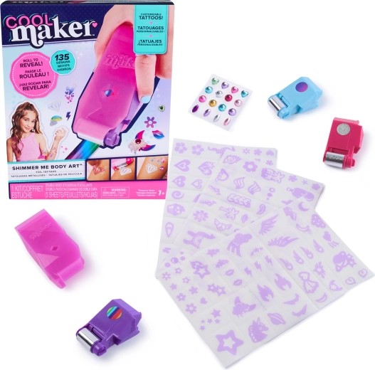 Zestaw tymczasowych tatuaży Cool Maker Shimmer Me Tattoos – 135 wzorów