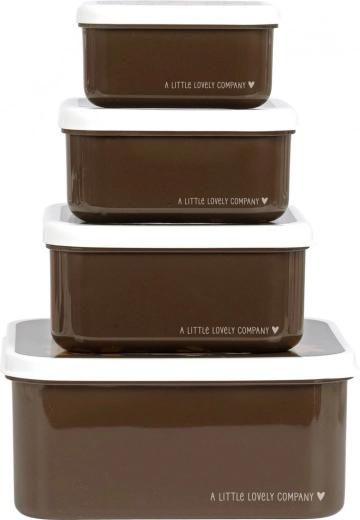 Zestaw czterech pojemników śniadaniowych A Little Lovely Company – Niedźwiedzie