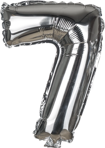 Balon foliowy cyfra 7, 30 cm – mix złoty i srebrny