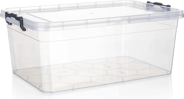 pojemnik do przechowywania Gema 20 l z pokrywą i klipsami, transparentny