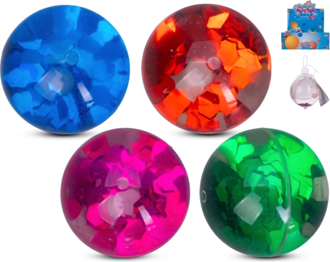 Błyszcząca piłeczka skacząca 6 cm – zestaw 12 szt.