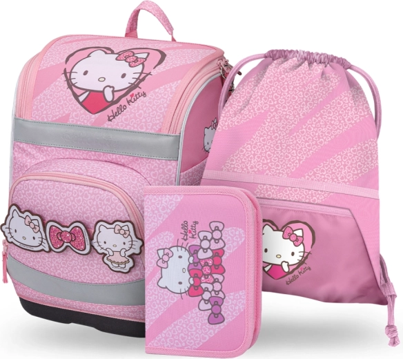 Zestaw do szkoły Baagl Zippy Plus Hello Kitty Sweet Leopard – tornister, piórnik i worek