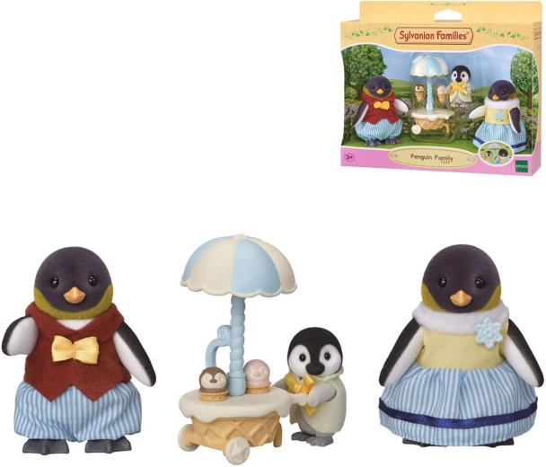 Sylvanian Families rodzina pingwinów z wózkiem z lodami - 3 szt.