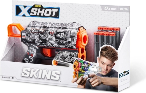 X-Shot Skins Flux – piankowy blaster z 8 strzałkami