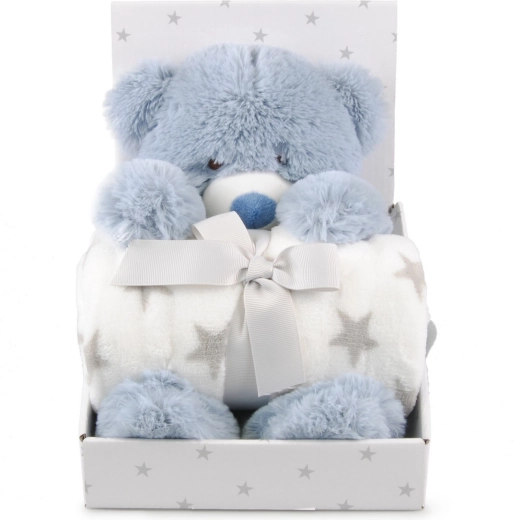 Carlo Baby polarowy kocyk z misiem Teddy blue - 1 szt.
