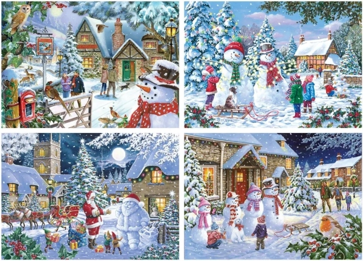 Puzzle Pada śnieg 4 x 500 elementów
